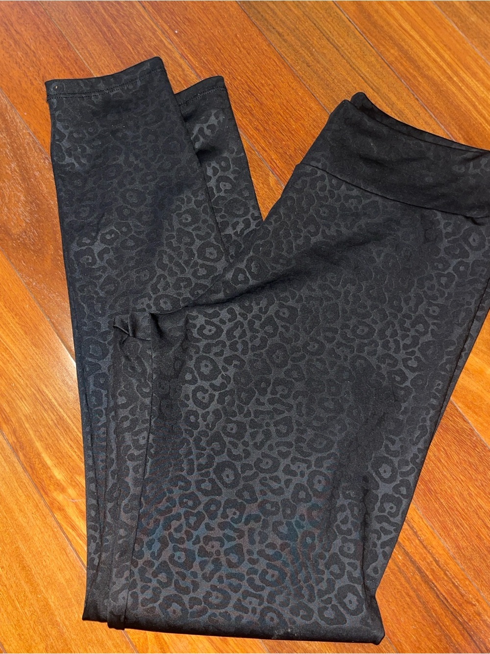 Girls' Black Leopard Print Leggings - Unbranded